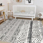 Nakagishi Black Rug Living Room Rugs: 10x14 Machine Washable Boho Large Neutral - Image 7