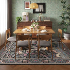 Rugcomf 8x10 Area Rugs Vibrant Tree of Life-Patterned Vintage Washable Area Rug - Image 3