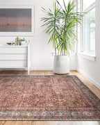 Loloi Layla Collection LAY-01 Brick/Blue 3'-6" x 5'-6" .13" Thick Accent Rug - Image 9