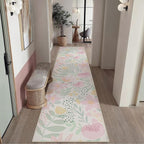 Floral Runner Rug 2x10 Washable Hallway Pink Bedroom Non Slip Cute Long Kitchen - Image 4