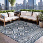 Beverly Rug Waikiki Boho Indoor Outdoor Rug 8x10, Washable Outside Carpet - Image 4