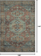 Loloi Skye Collection SKY-07 Terracotta/Sky 9'-0" x 12'-0" Area Rug - Image 2