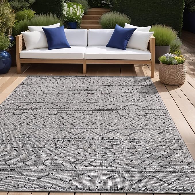 Beverly Rug Waikiki Indoor Outdoor Rug 6x9, Washable Outside Carpet - Image 4