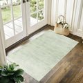 Sage Green Bathroom Rug, Non Slip Washable Boho Abstract Small Area Rug by BILEEHOME