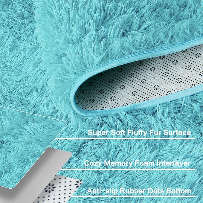 Andency 6x9 Area Rugs Blue, Large Shag Fluffy Soft Shaggy Rugs - Image 4