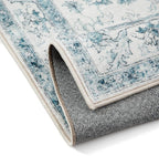 Blue Area Rug 6x9 Washable Vintage Carpet - Image 9