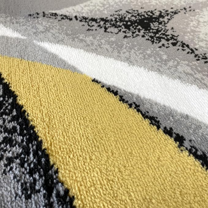 2305 Geometric Abstract Yellow 8x10 Area Rugs - Image 4
