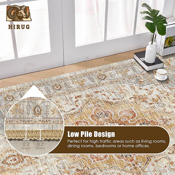 Washable Area Rug 3' x 5 ' Vintage Traditional Persian Mat - Image 5