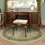 4ft Round Area Rugs for Living Room, Washable Floral Circle Rug Non Slip Low - Image 4