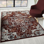 LUXE WEAVERS Moroccan Red 4x5 Medallion Area Rug by LuxeWeavers