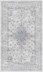 HUGEAR Machine Washable Area Rugs 3x5 Vintage Blue Living Room Rug Neutral - Image 3