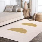 JONATHAN Y Machine Washable Cream/Moss Indoor Area Rug 4X6 ft, Luola Minimalist - Image 2