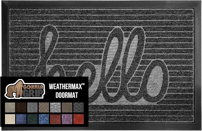 GORILLA GRIP 100% Waterproof All-Season WeatherMax Doormat, US Designed Natural by GorillaGrip