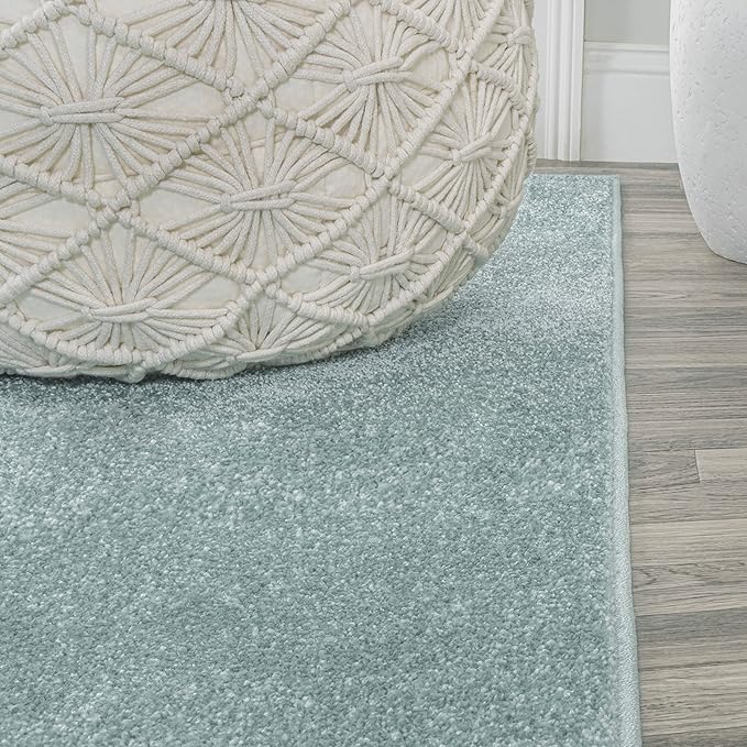 JONATHAN Y Haze Solid Low-Pile Aqua Blue 6x6 Square Indoor Area Rug, Minimalist - Image 4