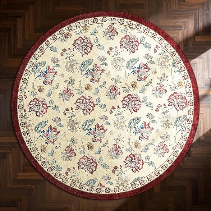 jinchan Elora 8ft Floral Round Rug - Image 9