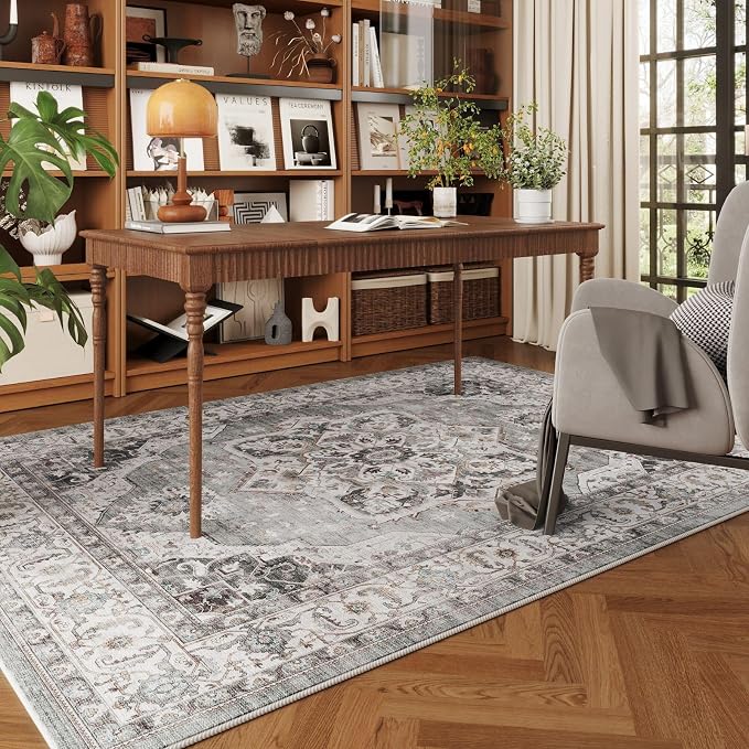 Rugcomf Vintage Medallion 3'x5' Washable Rug - Image 4