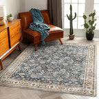 Area Rug 5'x7' Washable Rug Vintage Traditional Floor Cover Thin Retro Kitchen - Image 2