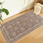 WITSHOCK Washable 2x4 Entryway Area Rug, Soft Non-Slip Rugs Vintage Flower by WITSHOCK