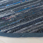 SAFAVIEH Rag Rug Collection 6' Round Ink / Multi RAR121C Handmade Boho Stripe - Image 5