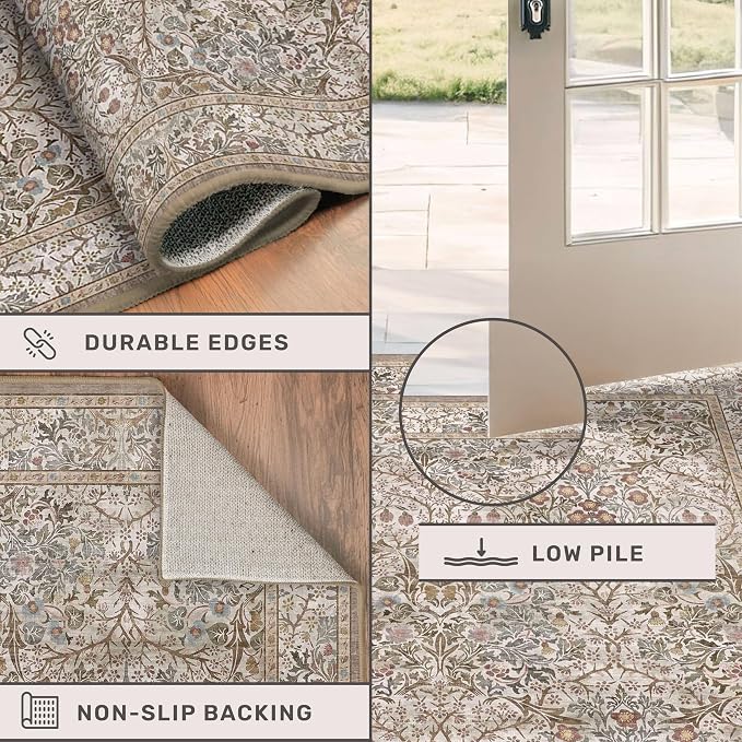 2x8 Moss Green Washable Kitchen Runner Rug - Image 5