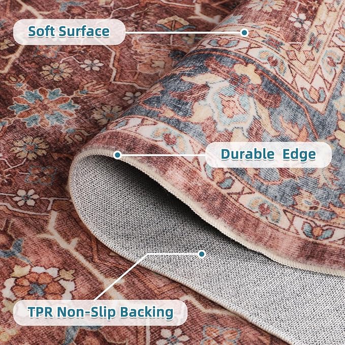 Dripex Washable Area Rug 6x9 Living Room Rug Stain & Water Resistant Foldable - Image 4