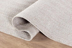 CAMILSON Indoor and Outdoor Runner Rug Off-White Herringbone Seagrass Boho - Image 3