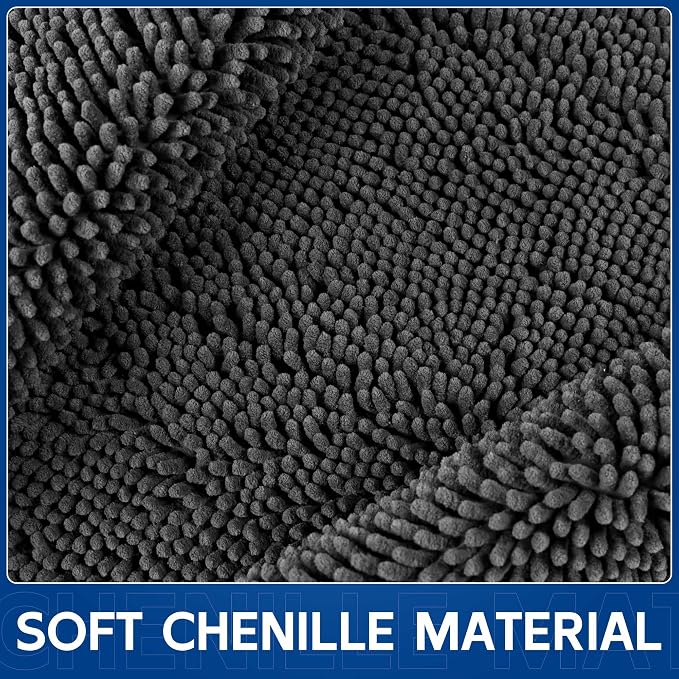 Chenille Absorbent Front Door Mat 72" x 24", Dog Door Mat - Image 3