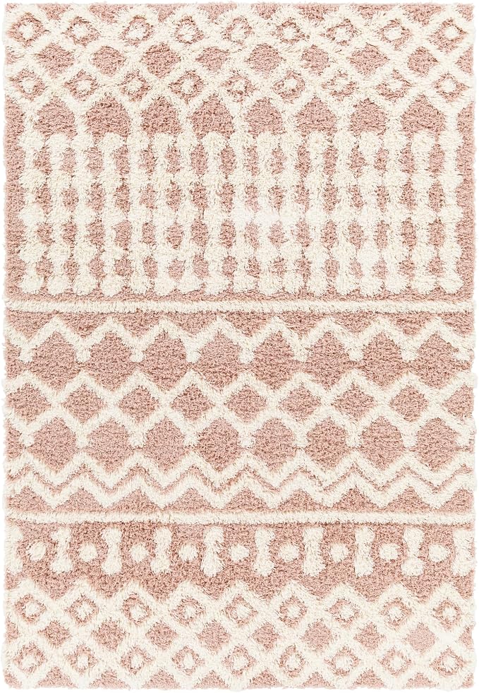 Livabliss Hapsburg Moroccan Shag Runner Area Rug, Dusty Pink - Image 4