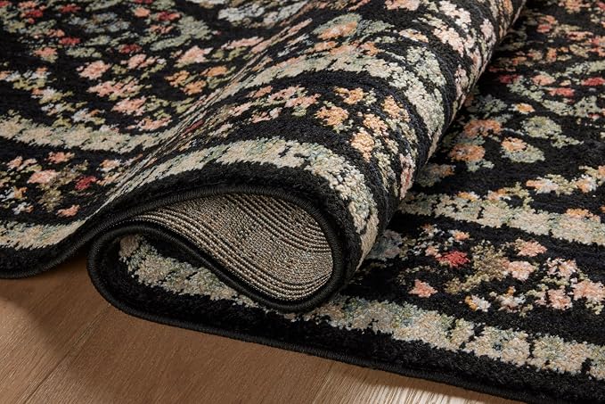 Loloi Rifle Paper Co. Laurel Collection LAU-04 Black/Multi 6'-6" x 9'-2" Area - Image 7