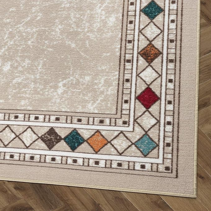Antep Rugs Alfombras Modern Bordered 4x6 Non-Skid Low Profile Pile Rubber - Image 3