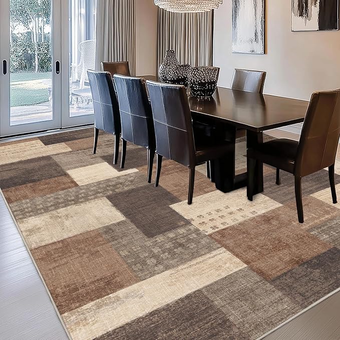Modern Geometric Patchwork Indoor Area Rug - Image 7