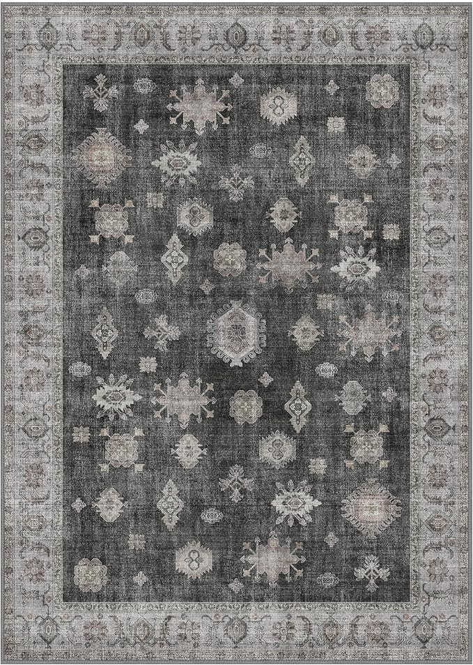 GENIMO 5x7 Area Rugs for Living Room, Machine Washable Non Slip Vintage Retro - Image 7