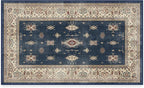 RUGGABLE Washable Vintage Area Rug – Verena Sapphire 3x5, Stain-Resistant by RUGGABLE