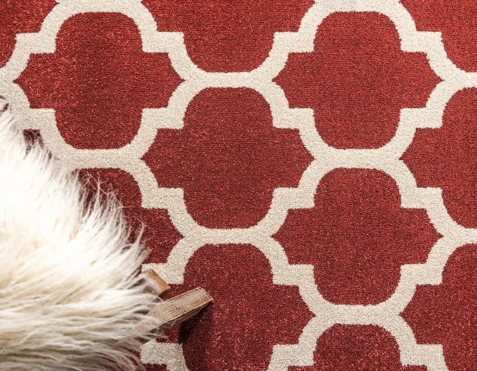 Rugs.com Lattice Collection Rug – 9' x 12' Dark Terracotta Medium Rug Perfect - Image 8