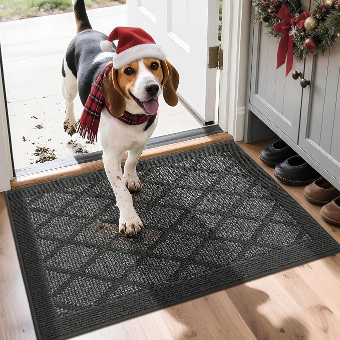 COSY HOMEER Non-Slip Door Mat 20"x32", Entryway Rugs Low Profile Absorbent Dirt by COSYHOMEER