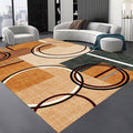 Modern Wavy Circles Area Rug 6x8ft, Geometric Design Low Pile Carpet, Soft & by Unknown