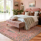 Kokia Boho Vintage Floral Area Rugs, Washable Oriental Botanical Rugs - Image 3