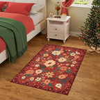 DUKINO 2x3 Rugs for Entryway, Floral Indoor Washable Door Mat, Non Slip Boho - Image 3