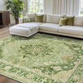 Area Rugs 7'x9' Washable Non-Slip, Floral Vintage Distress Print Pattern by RELEANY