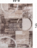 Rugshop Contemporary Abstract Circle Design Area Rug, Fade-Resistant Carpet - Image 2