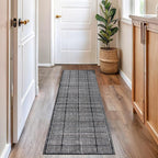 Rugshop Bohemian Stripe Lines Washable Non Slip Runner Rug 2' x 8' Black - Image 7