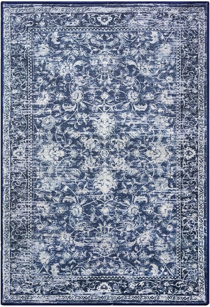 KILOCOCO Washable Rug 2x3 Rug for Entryway Printed Vintage Floral Soft Non-Slip - Image 9