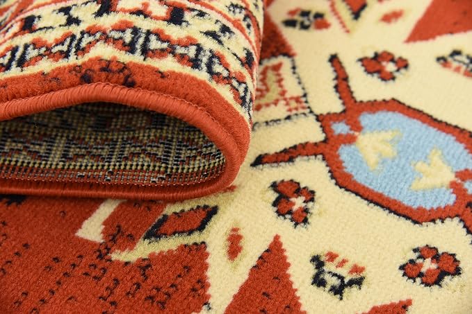 Unique Loom Taftan Collection Border Geometric Tribal Inspired Design Area Rug - Image 9