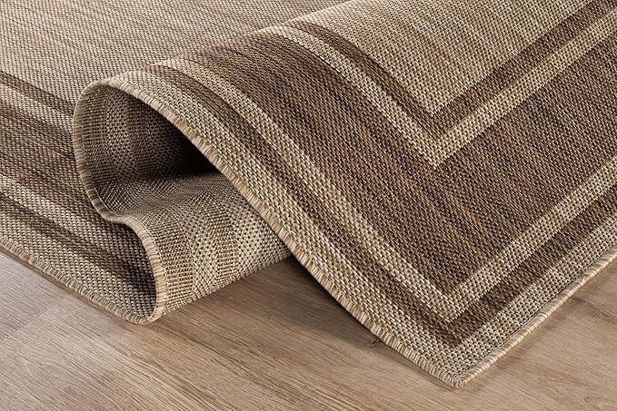 Beverly Rug Large Outdoor Rug 10x14 Modern Bordered Area Rugs - Image 3