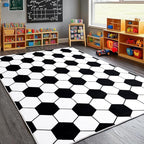 Soft Soccer Rugs for Bedroom, Machine Washable, Cute Bedside Boys Area Rug for - Image 2