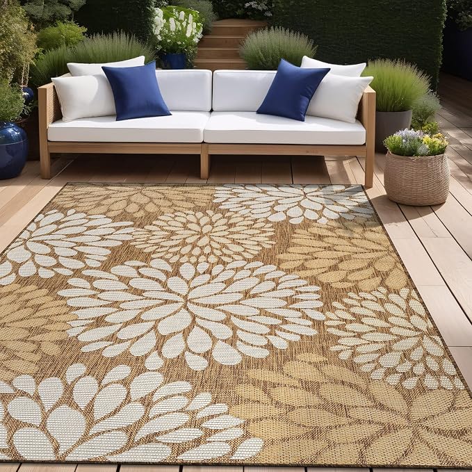 Beverly Rug Outdoor Rug 5x7 Modern Exotic Tropical Leaf Area Rugs - Image 5