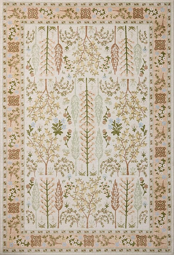 Loloi Rifle Paper Co. Canopy Collection CNP-01 Cream 5'-0" x 5'-0" Round Accent - Image 2