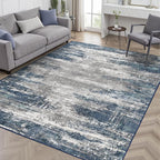 GENIMO 3x5 Area Rugs for Living Room, Machine Washable Non Slip Blue Rugs - Image 2