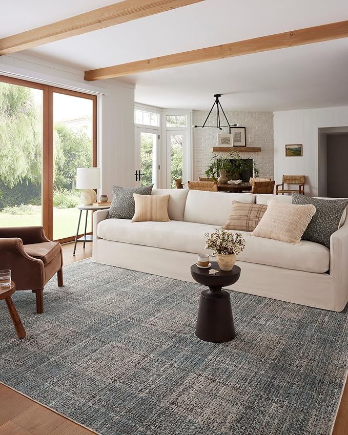 Loloi Angela Rose Ember Collection EMB-09 Denim/Charcoal 5'-3" x 7'-6" Area Rug by Loloi