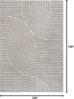 JONATHAN Y Hallie High-Low Curve Gray/Ivory Indoor/Outdoor Area Rug, Minimalist - Image 2